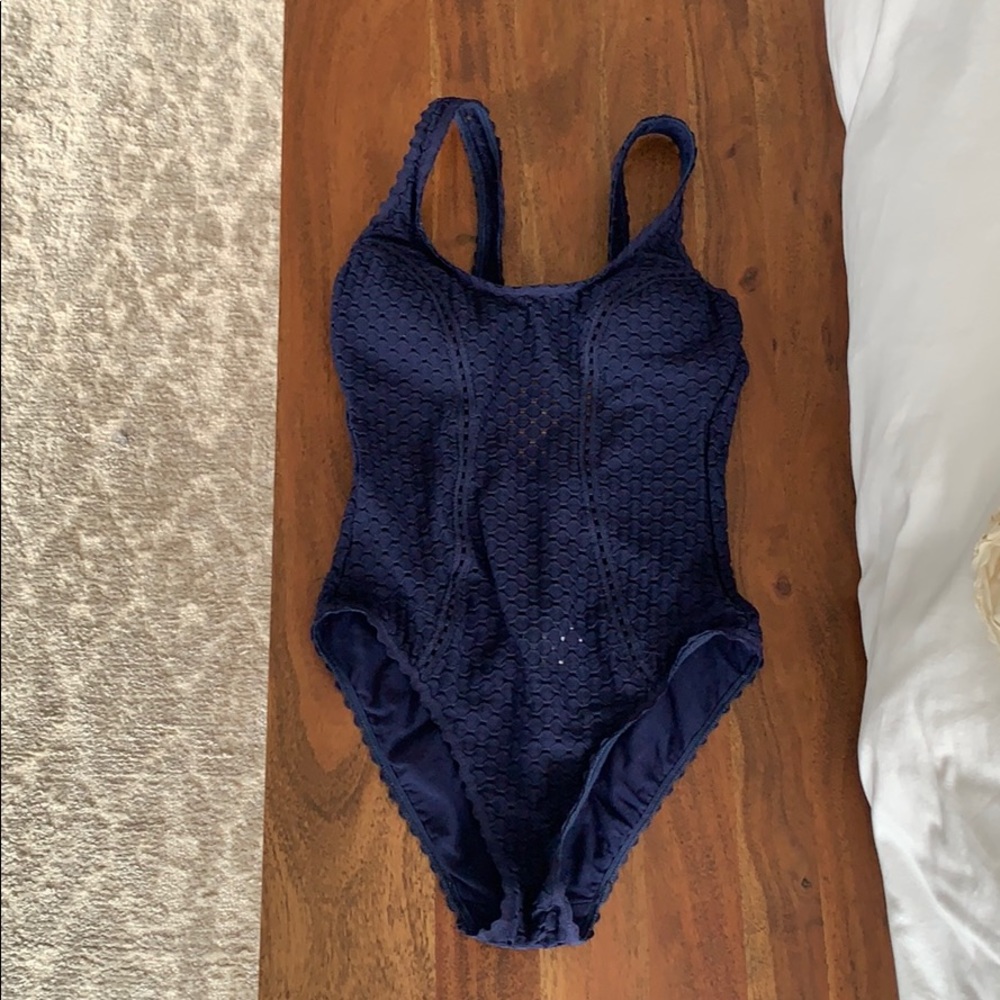 Eyelet Tank OnePiece Bathing Suit Gem